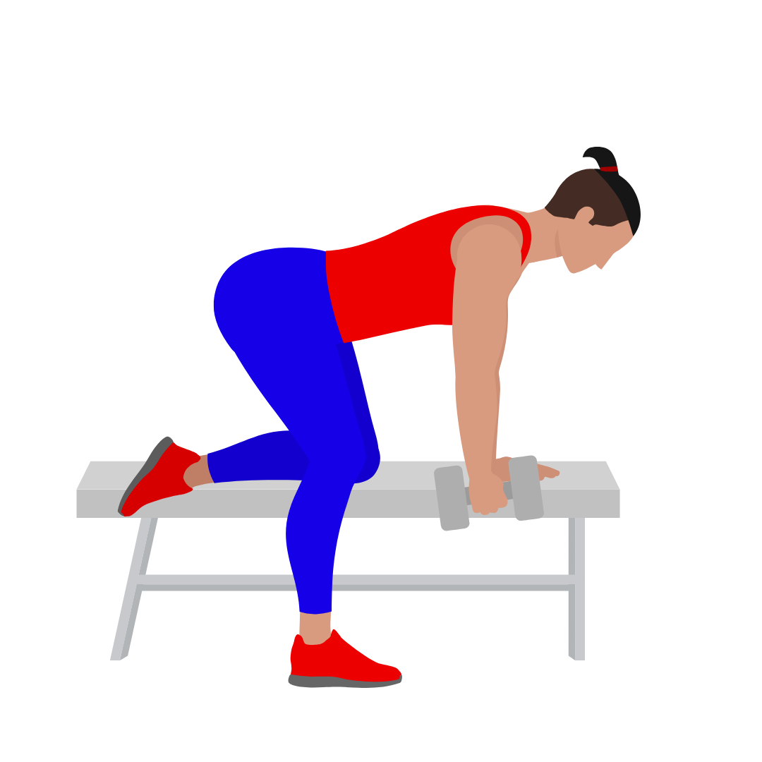 Bench One Arm Dumbbell Row